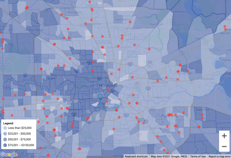 Household and Payday Loan Stores Distribution Map